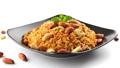 Wall Mural - Delicious Indian Rice Dish with Nuts and Spices