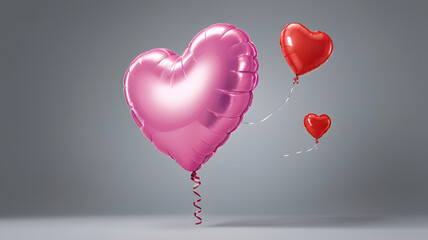 Poster - heart shaped balloons, ai generated