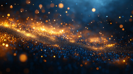 Wall Mural - A blue and orange sky with a lot of sparkles