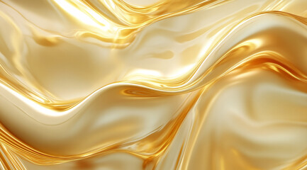 Wall Mural - A golden abstract background with flowing organic shapes, creating an elegant and luxurious feel. 