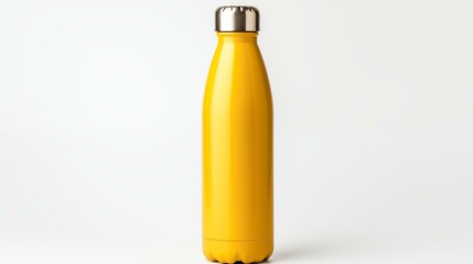 sport bottle flask yellow isolated on white