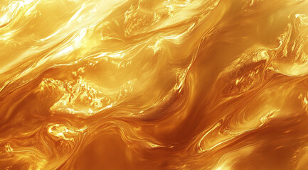 Poster - A golden abstract background with flowing organic shapes, creating an elegant and luxurious feel. 