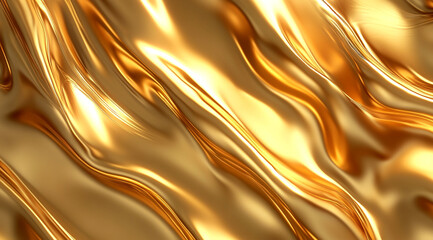 Poster - A golden abstract background with flowing organic shapes, creating an elegant and luxurious feel. 