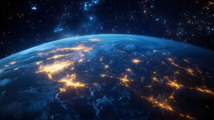 Wall Mural - earth at night from space