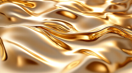 Canvas Print - A golden abstract background with flowing organic shapes, creating an elegant and luxurious feel. 