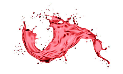 Realistic red water splash spiral dynamic on white background vector