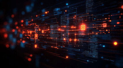 A computer screen with a lot of bright colors and dots