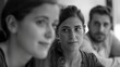 © alauli - A woman glances at her coworker who always has brilliant ideas during a company meeting held in black and white mode
