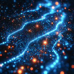 Wall Mural - A blue and orange galaxy with many stars