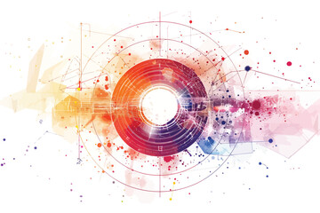 Wall Mural - digital data visualization with futuristic graphics s isolated