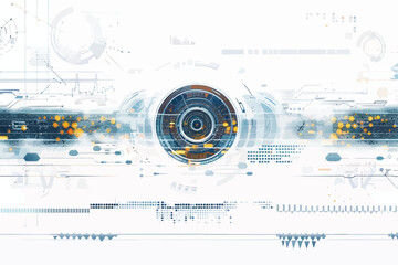 Wall Mural - digital data visualization with futuristic graphics s isolated
