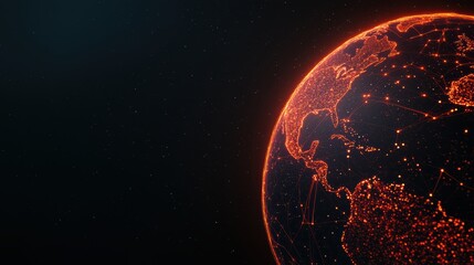 Wall Mural - abstract globe connected by glowing lines, symbolizing global network expansion and connectivity