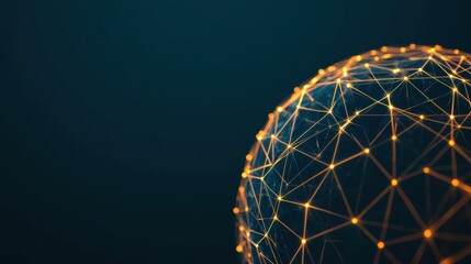 Wall Mural - abstract globe connected by glowing lines, symbolizing global network expansion and connectivity