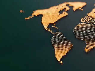 Wall Mural - global digital map with interconnected points, illustrating global expansion in a futuristic design