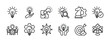 © Vilogsign - Solution thin line icon vector set. Containing problem solving, light bulb, idea, strategy, creativity, innovation, meeting, teamwork, connecting, management, puzzle, creative, invention, jigsaw
