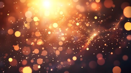 Abstract Golden Bokeh Background.