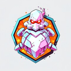 Sticker - Cyberpunk Robot Illustration