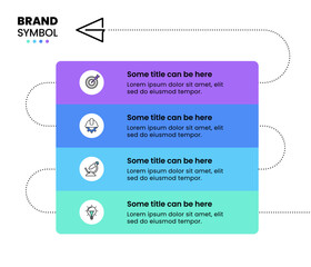 Wall Mural - Infographic template. Line with 4 banners and icons