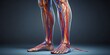 © Sirinporn - Human leg veins and arteries anatomical illustration realistic style