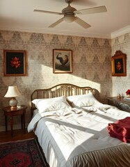 Wall Mural - hotel room with bed