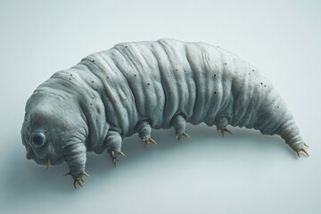 Wall Mural - Ultra realistic uhd photo of tardigrade on white plain