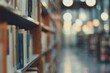 © Наталья Добровольска - Blurred abstract library background with bookshelves, cozy academic atmosphere