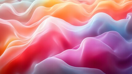 Canvas Print - Abstract colorful background flowing fabric waves