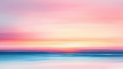 Wall Mural - A beautiful sunset over the ocean with a pink and blue sky