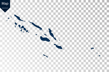 Wall Mural - Transparent - High Detailed Blue Map of Solomon Islands. Vector eps10.	
