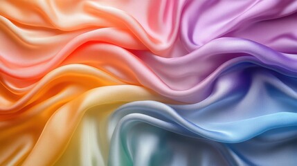 Sticker - Colorful silky fabric draped in waves.