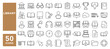 © M Design - Set of 50 line icons related to library, book, reading, author, journal, bookshelf, online, knowledge, seminar, learn, literature, Editable stroke. Vector illustration