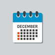 © corben_dallas - Vector template icon page calendar, month December