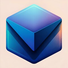 A vibrant. abstract. 3D geometric icon resembling an envelope. perfect for modern branding. website design. or app icons.