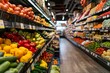 © CojanAI - Vibrant grocery store aisle with an array of fresh produce and wholesome foods