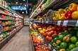 © CojanAI - Vibrant grocery store aisle with an array of fresh produce and wholesome foods