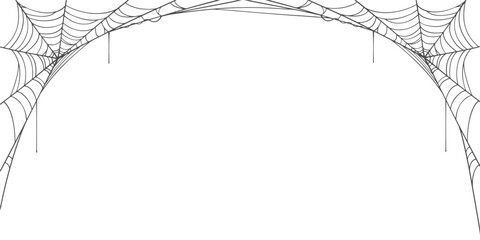 Wall Mural - illustration of a spider web halloween frame, spider web vector eps