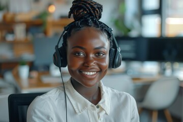 Portrait of a smiling young female IT support worker in startup company office