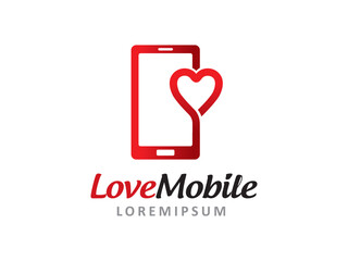 Wall Mural - Love Mobile logo symbol or icon template