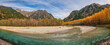 © Noppasinw - Nature landscape panorama at Kamikochi Japan, autumn foliage season with pond and mountain