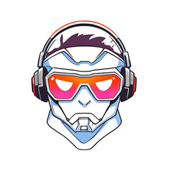 Sticker - Futuristic Cyborg Illustration