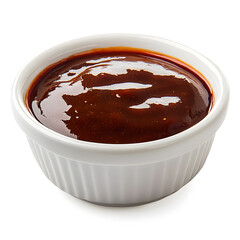 Wall Mural - White bowl with barbecue sauce isolated on white