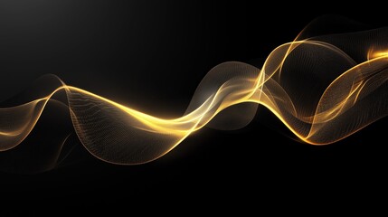 Wall Mural - There is a golden line on a black background.