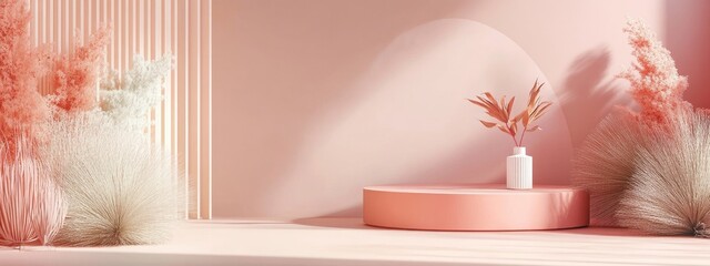 Poster - Premium display stand for showcasing products in a 3D illustration setting