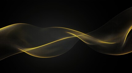 Wall Mural - There is a golden line on a black background.