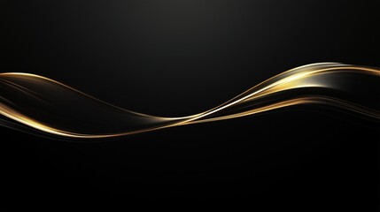 Wall Mural - There is a golden line on a black background.