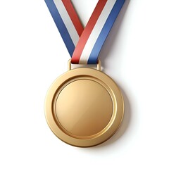 A gleaming gold medal with a classic design. perfect for representing achievement. victory. and success.