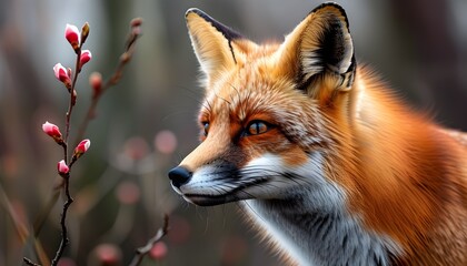 Springtime Encounter with a Red Fox in Nature