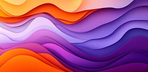 Canvas Print - Vibrant purple, pink, and orange waves flow beautifully across the canvas