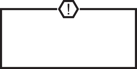 Caution sign with empty space in black line frame and circle sign with exclamation mark .Attention icon for poster or signboard. vector illustration. EPS 10/AI