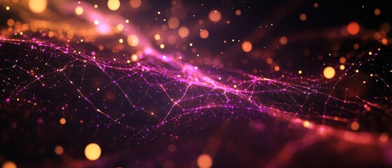 Futuristic plexus glowing technology background.